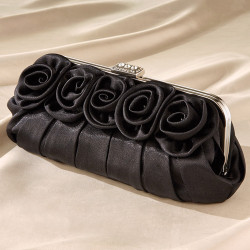 Pochette Fleurs de satin
