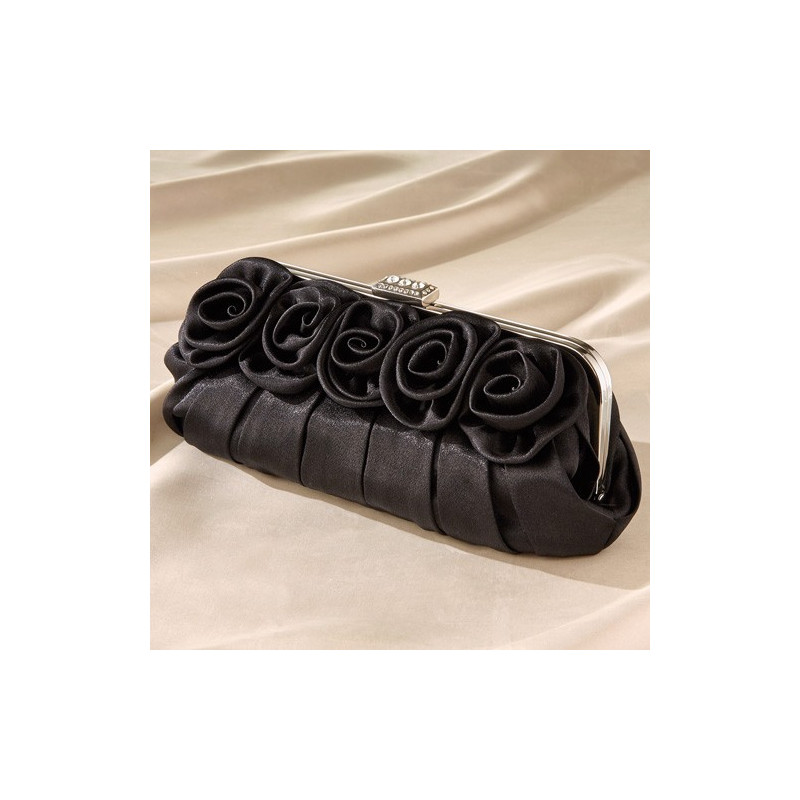 Pochette Fleurs de satin