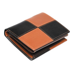 Portefeuille damier cuir