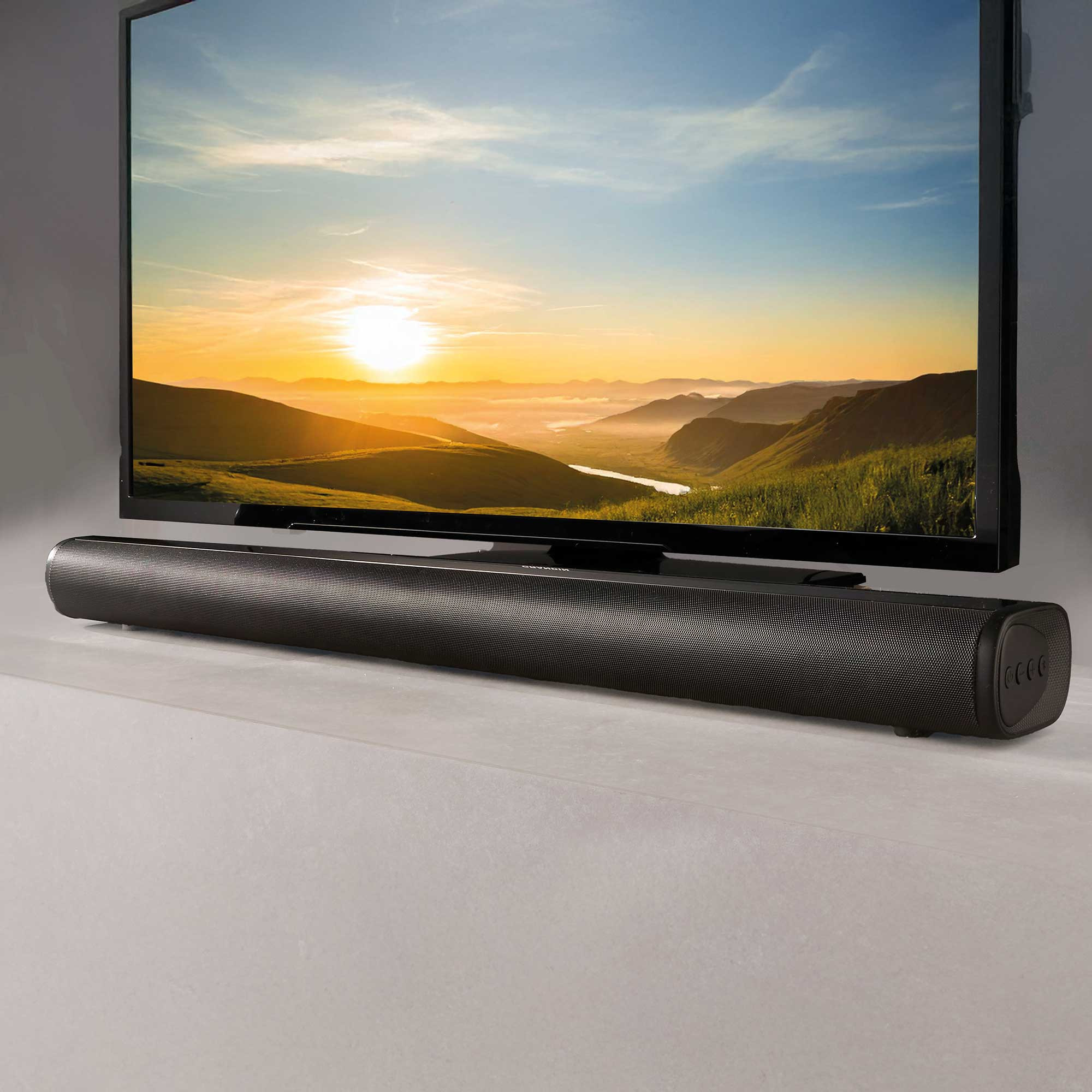Barre De Son MEVOSTO 2.2 CH Amovible 2 En 1 Avec Double Caisson De Basses - 80 Cm - ARC/Optique/AUX/BT 5.0 - Montage Mural