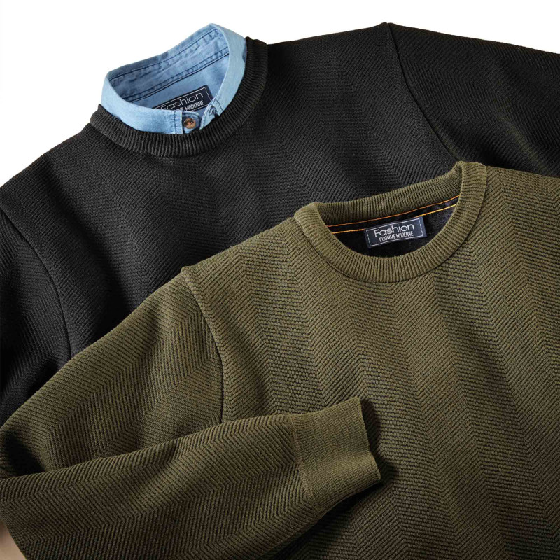 Pulls thermiques chevrons - les 2 (de même taille)