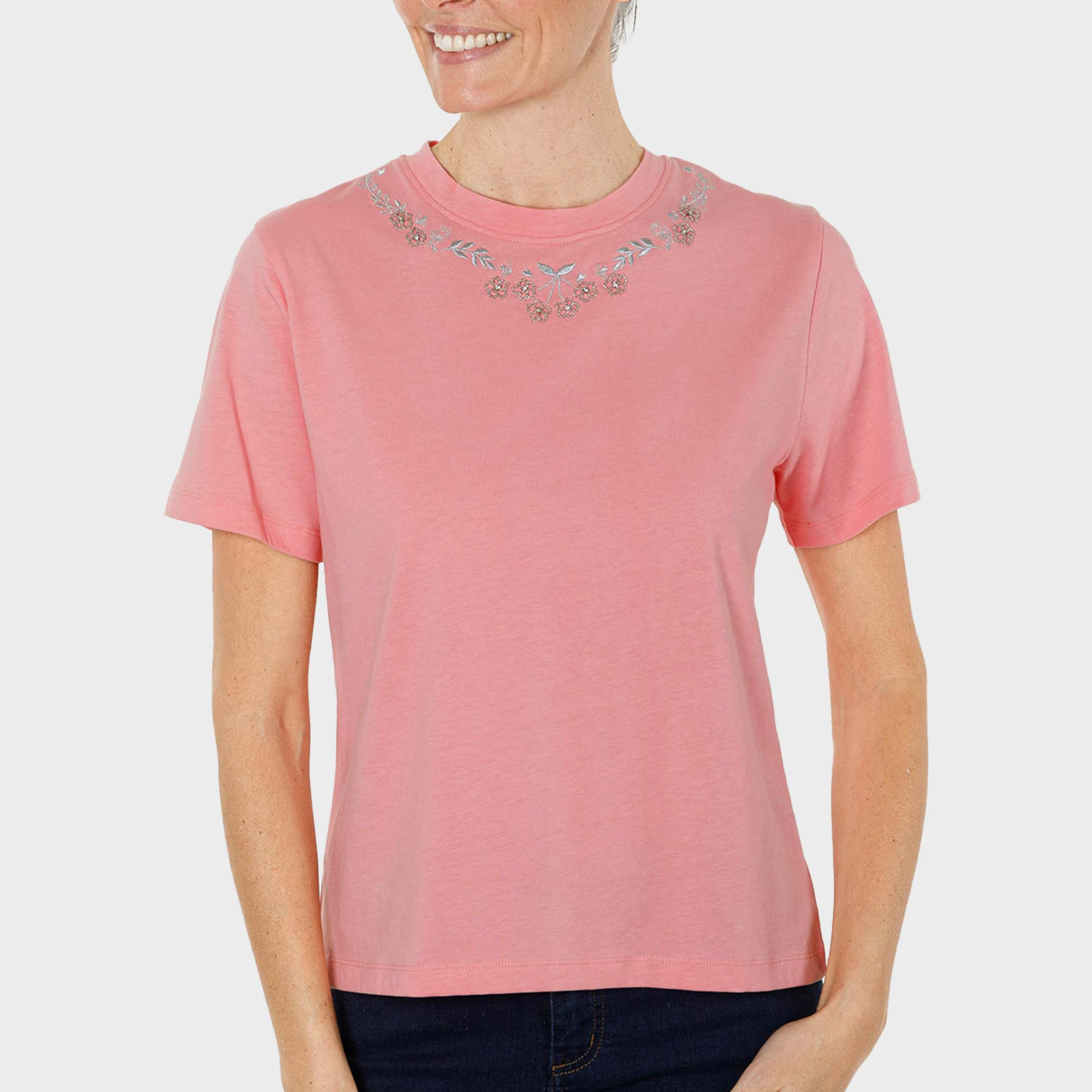 Tee-shirt broderie et strass