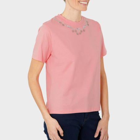 Tee-shirt broderie et strass