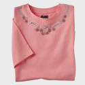 Tee-shirt broderie et strass