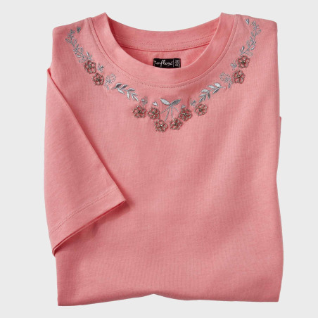 Tee-shirt broderie et strass