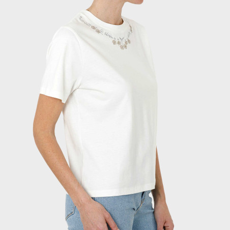 Tee-shirt broderie et strass