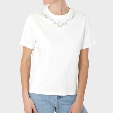 Tee-shirt broderie et strass