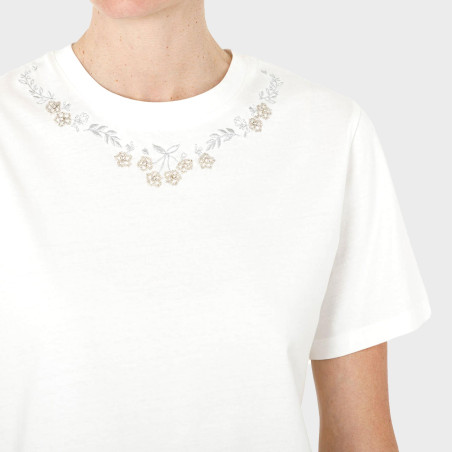 Tee-shirt broderie et strass