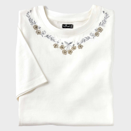 Tee-shirt broderie et strass