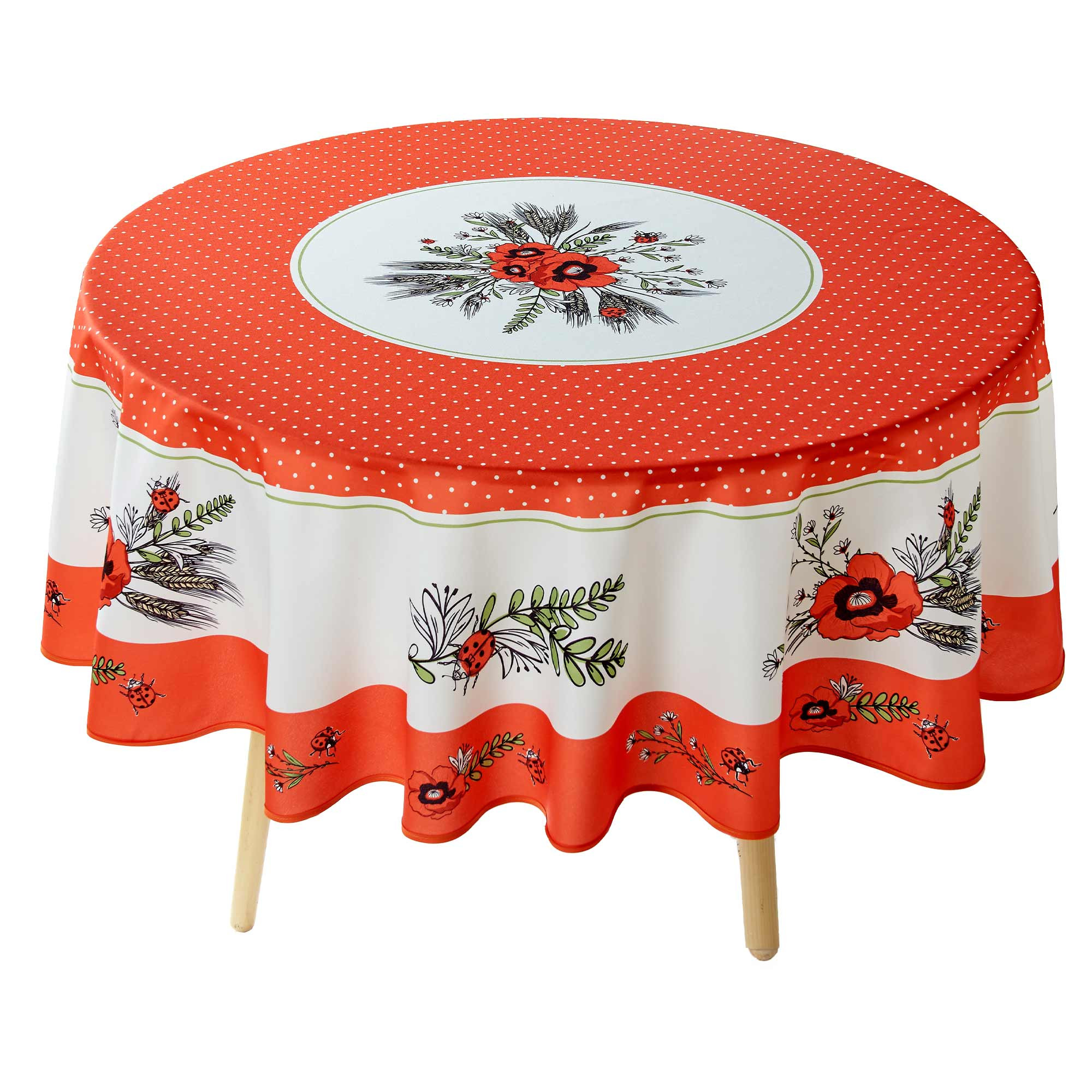Nappe coquelicots ronde