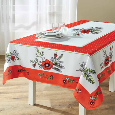 Nappe coquelicots rectangulaire