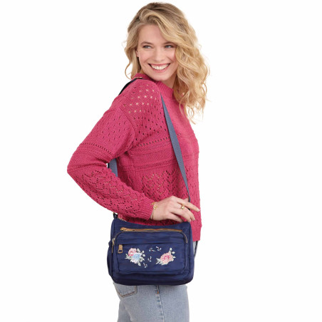 Sac à main brodé roses