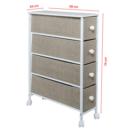 Meuble étroit 4 tiroirs