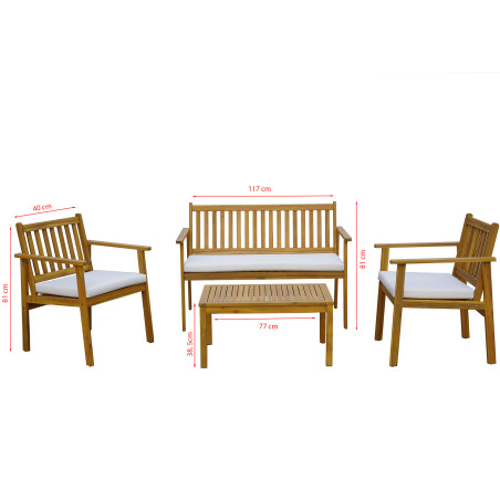 Salon de jardin bois