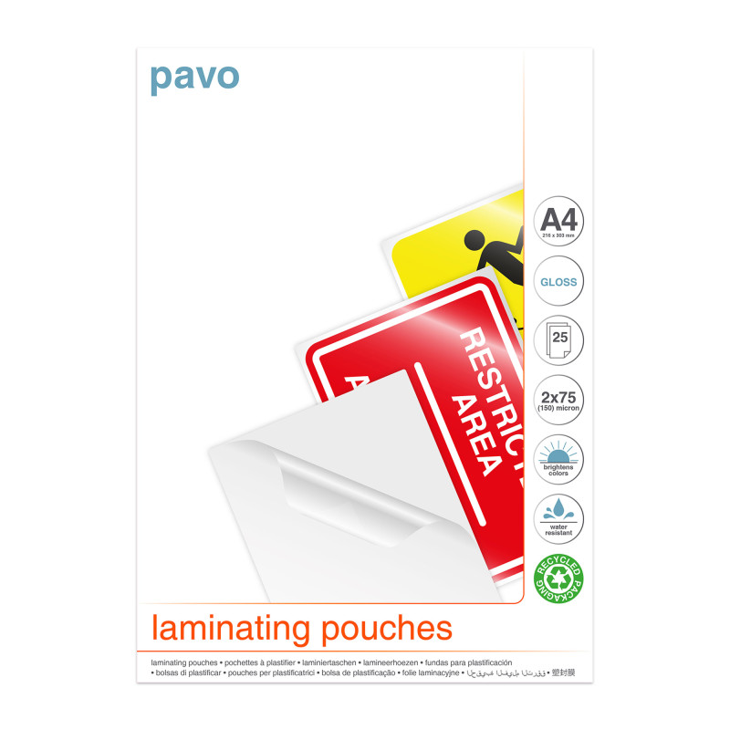 Les 25 pochettes de plastification A4 supplémentaires