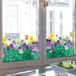 Film pour vitrage «jardin fleuri»