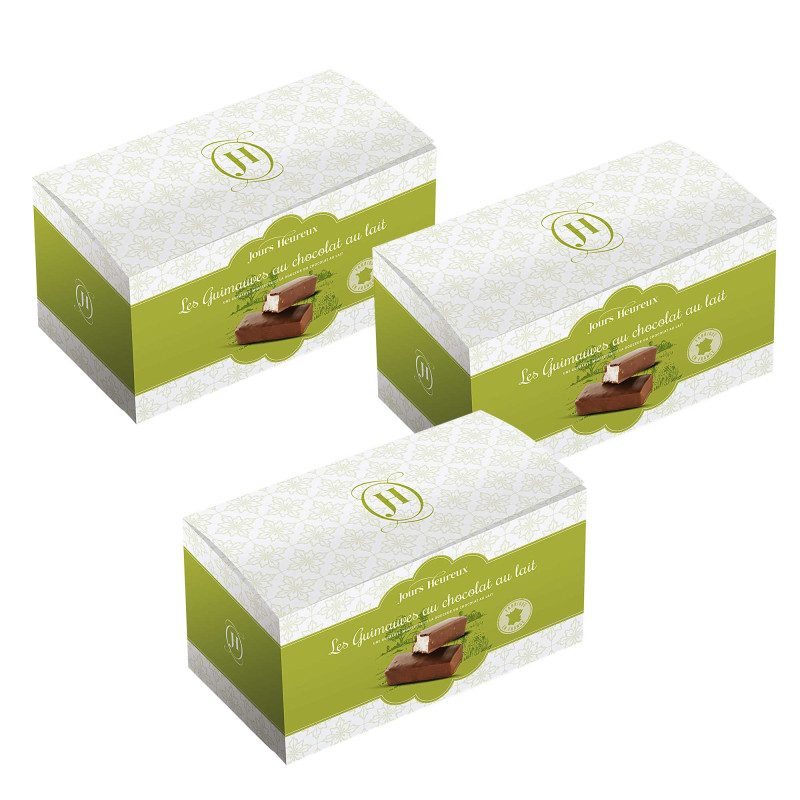 Les 3 boîtes de guimauves au chocolat au lait