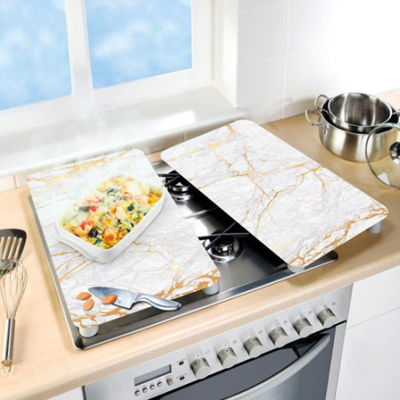 LES 2 PROTÈGE-PLAQUES "MARBRE OR"