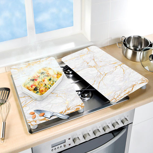 LES 2 PROTÈGE-PLAQUES "MARBRE OR"