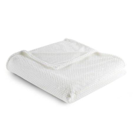 Jeté de lit et 2 taies blancs Caresse BlanClarence®