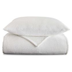 Jeté de lit et 2 taies blancs Caresse BlanClarence®