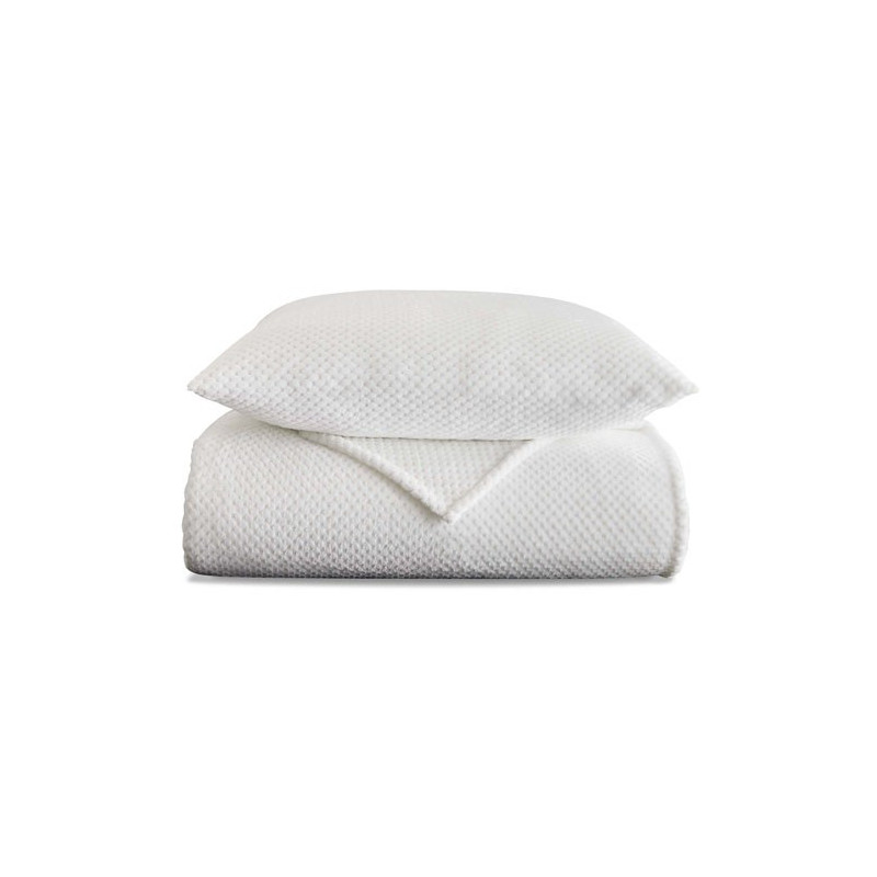 Jeté de lit et 2 taies blancs Caresse BlanClarence®