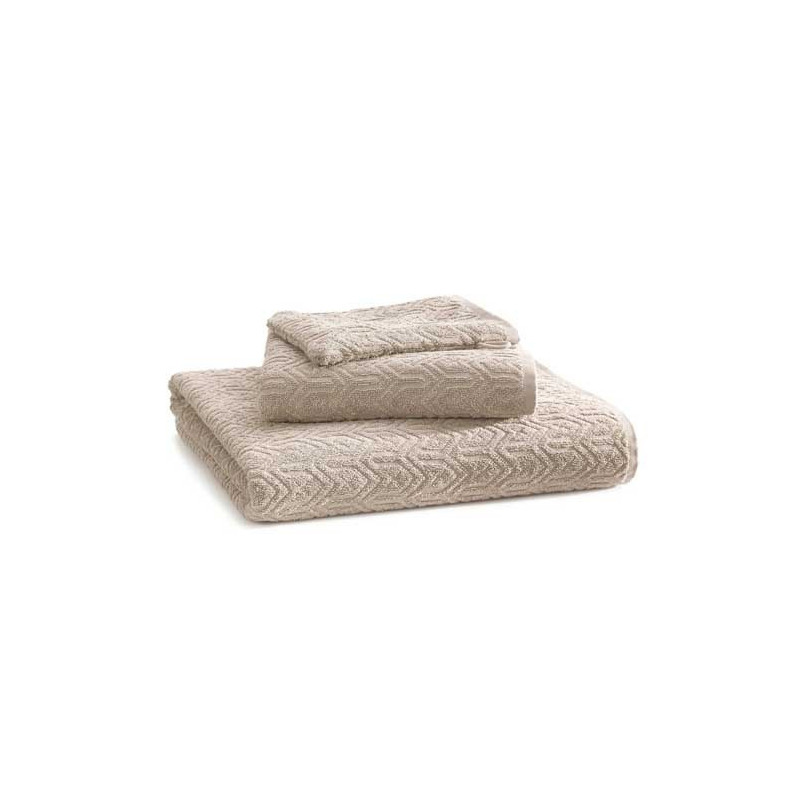 Parure de bain beige lin Chevron BlanClarence®