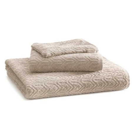 Parure de bain beige lin Chevron BlanClarence®
