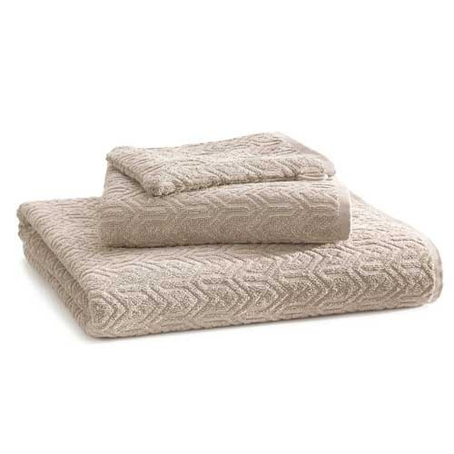 Parure de bain beige lin Chevron BlanClarence®