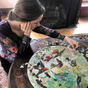 PUZZLE ROND "COLIBRIS"