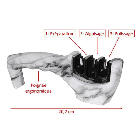 AIGUISEUR TRIPLE ACTION "MARBRE"