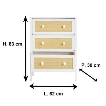 COMMODE 3 TIROIRS PLIABLES