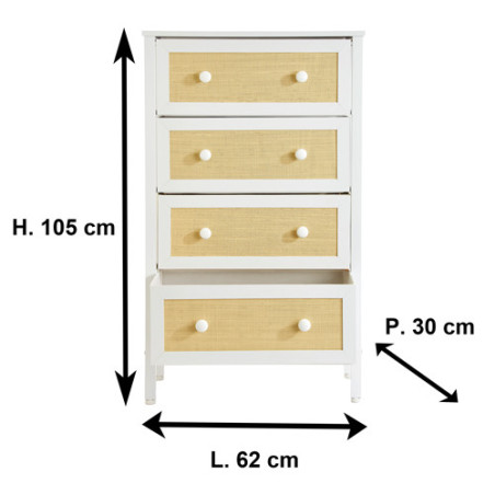 COMMODE 4 TIROIRS PLIABLES