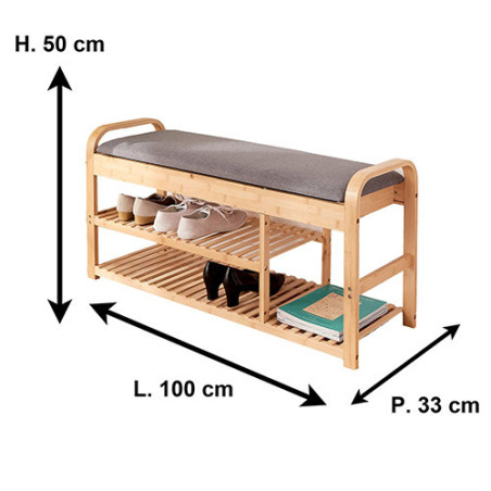 BANC-COFFRE À CHAUSSURES XXL