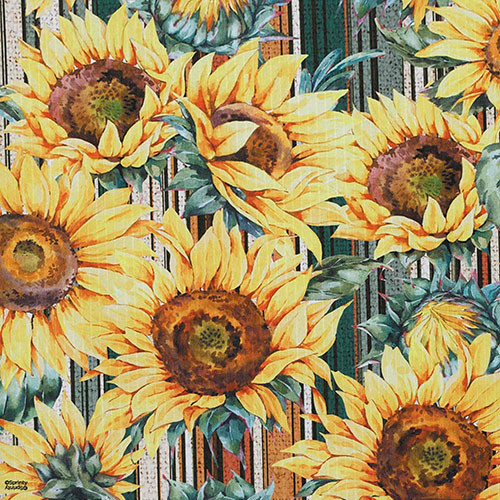 Tapis Crocheté Lin Naturel - Motif Jardin Tournesol - Déco Maison