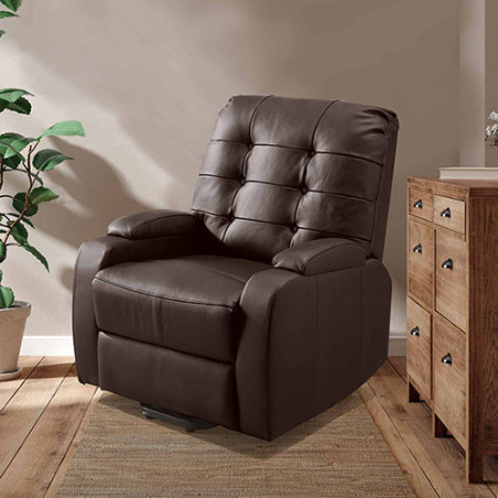 FAUTEUIL-RELEVEUR MASSANT/CHAUFFANT CUIR