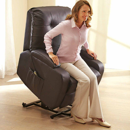 FAUTEUIL-RELEVEUR MASSANT/CHAUFFANT CUIR