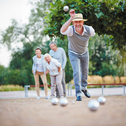 Jeu de pétanque - set de 8 petites boules métal - boîte en bois