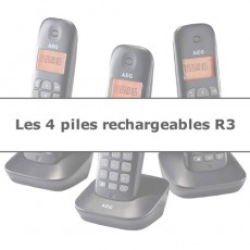 LES 4 PILES R3 RECHARGEABLES SPÉCIAL TÉLÉPHONE