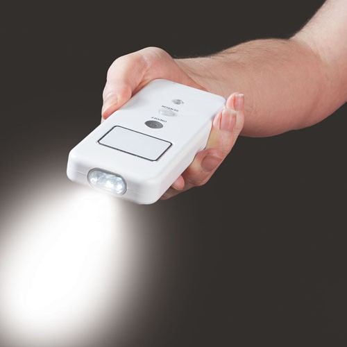 FISHTEC Lampe Torche a Detecteur de Mouvement - Angle Detection 60 - 15 LED  - Rechargeable - 2 Modes d'eclairage - Batterie 3,7 V - 15 CM - Blanc