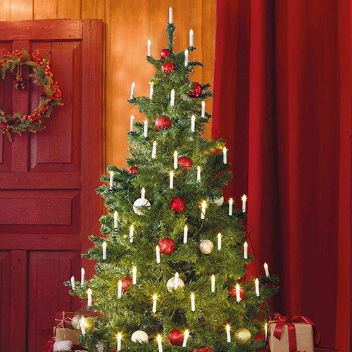 Guirlande Lumineuse de Noël avec 50 Bougies à Pince pour Sapin –