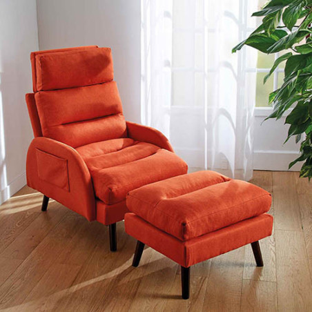 FAUTEUIL INCLINABLE ET REPOSE-PIEDS BILBAO 