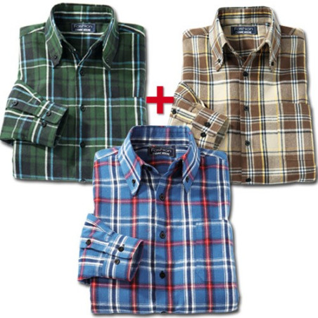 LOT DE 3 CHEMISES FLANELLE