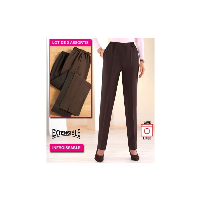 LES 2 PANTALONS EXTENSIBLES INFROISSABLES