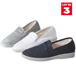 LES 3 PAIRES DE CHAUSSURES TOILE CONFORT