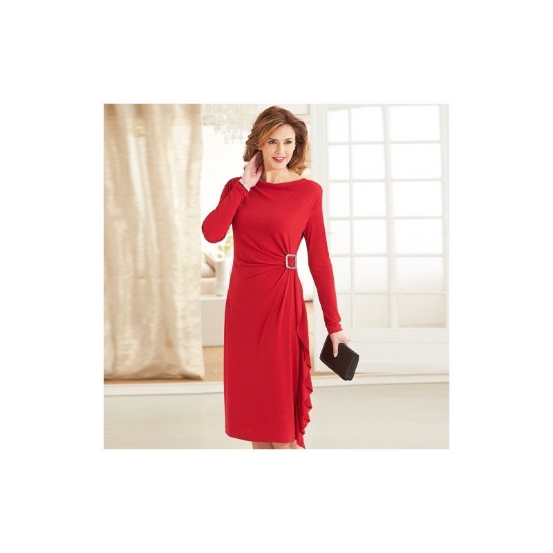 Robe drapée Carmina Rouge