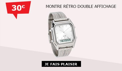 Montre rétro double affichage