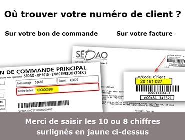 Indication pour trouver le numéro de client sur une facture